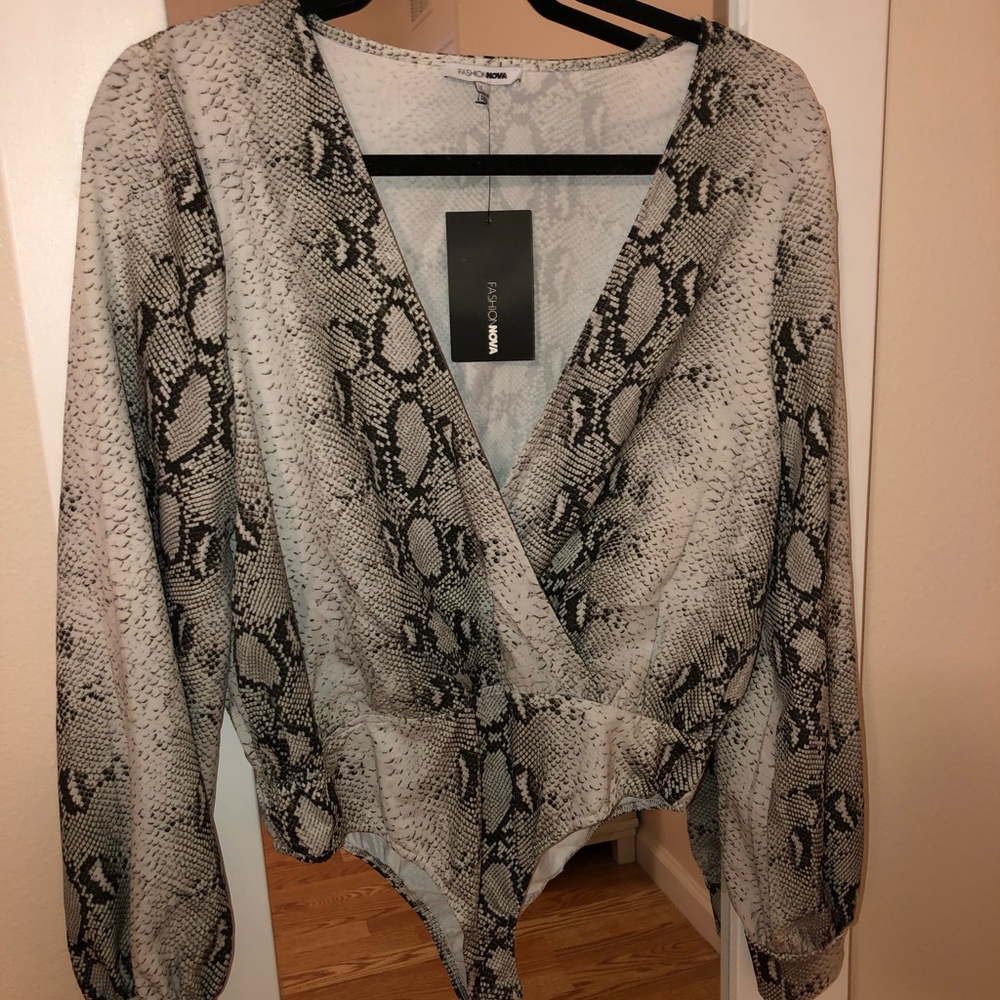 Snake print bodysuit